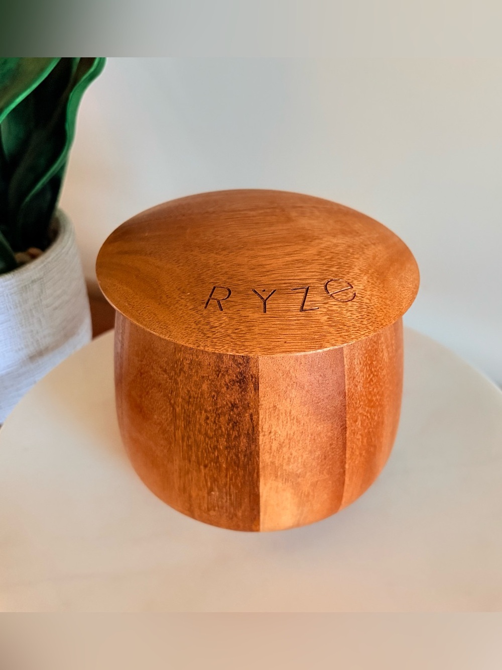 Offical Ryze Ritual Handcrafted Acacia Wood Storage Canister Without Scoop